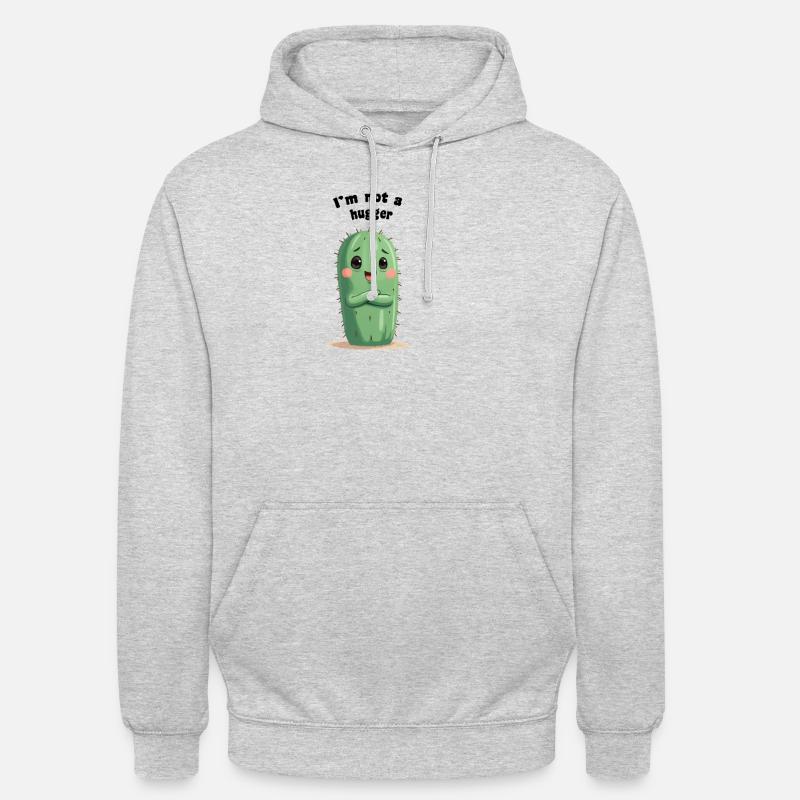 Ich bin kein Umarmer-Kaktus - Unisex Hoodie - Hellgrau meliert
