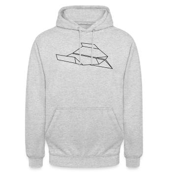 Papierflieger/Schwalbe - Unisex Hoodie - Hellgrau meliert - Vorne - Alina (178cm) & Michal (187cm)
