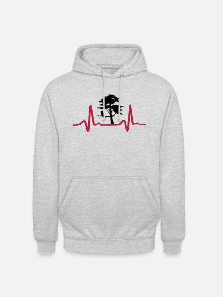 Nature Heartbeat, Tree & ECG - Unisex Hoodie - light heather grey
