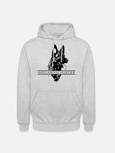 Hollandse Herder - Unisex Hoodie - Hellgrau meliert