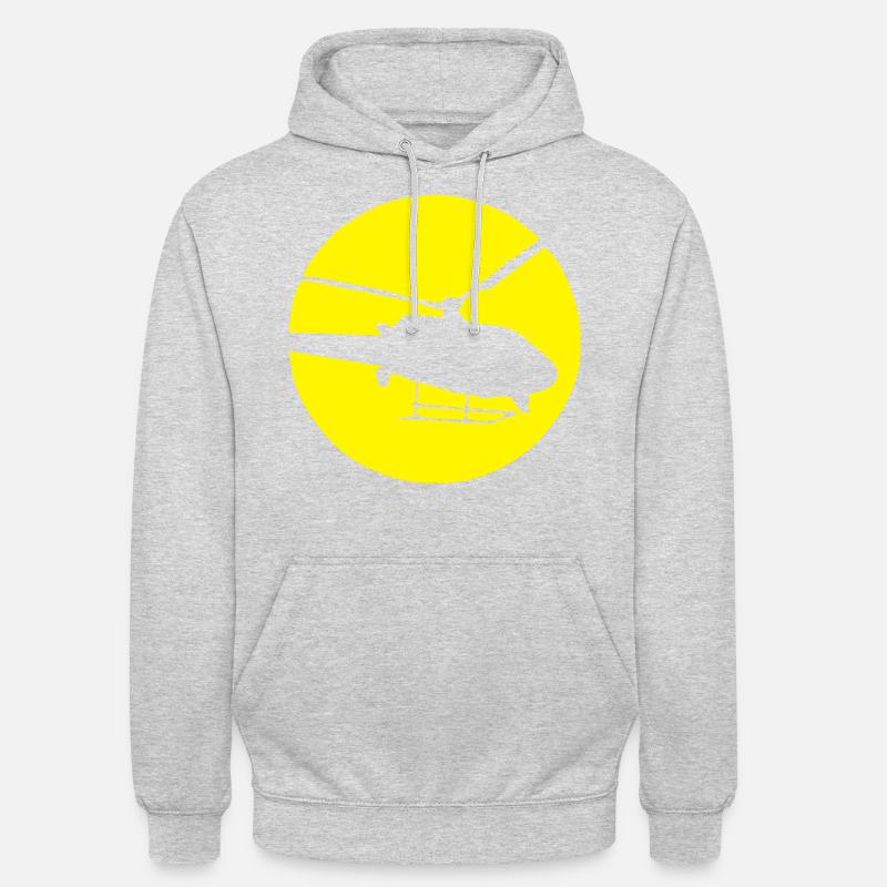 Hélicoptère Hélicoptère Pilote d’hélicoptère Volant - Sweat-shirt à capuche unisexe - gris clair chiné