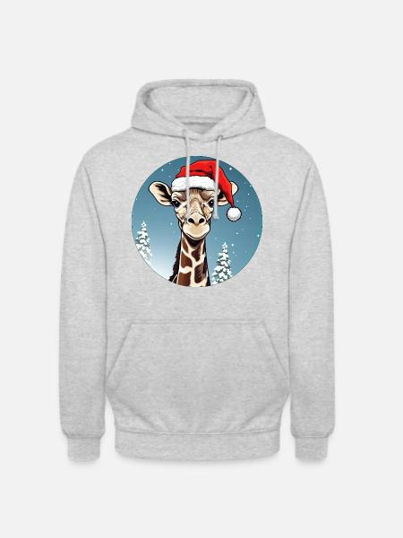 Giraffes Christmas - Unisex Hoodie - light heather grey