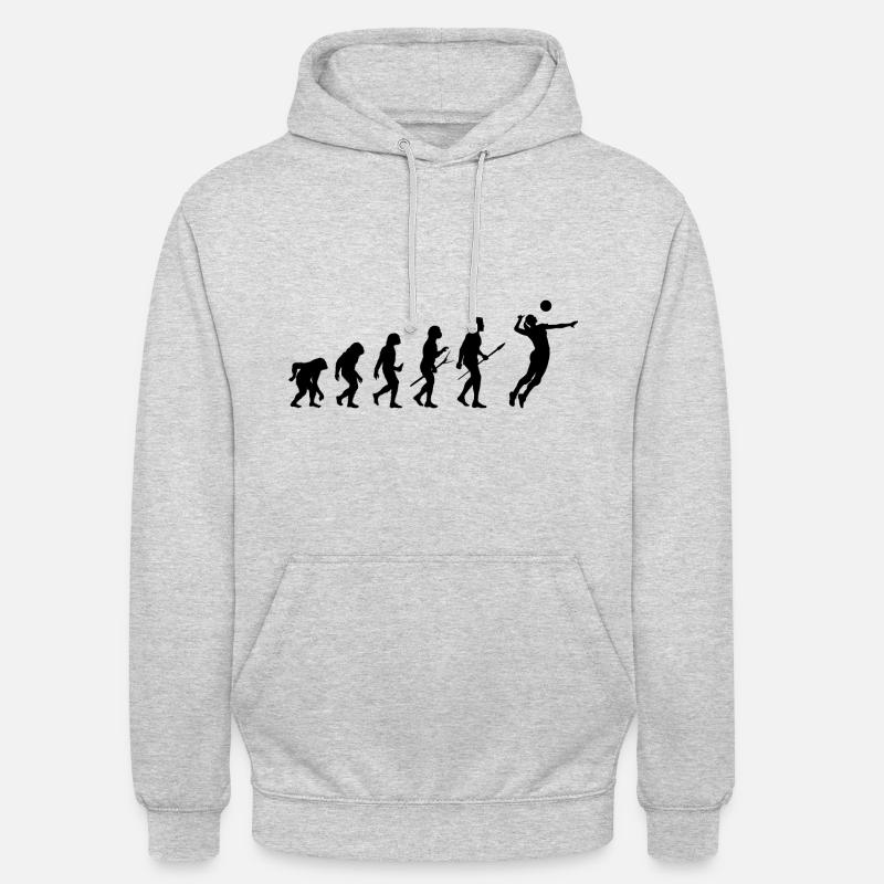 volleyball evolution - Sweat-shirt à capuche unisexe - gris clair chiné