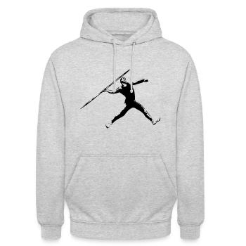 Javelin throw - Javelin throwers - Athletics - Unisex Hoodie - light heather grey - Front - Alina (178cm) & Michal (187cm)