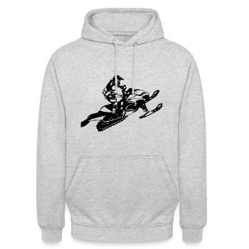 Snowmobile - Unisex Hoodie - Hellgrau meliert - Vorne - Alina (178cm) & Michal (187cm)