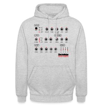 Synthesizer Tonstudio Computer Controlled Music EQ - Unisex Hoodie - Hellgrau meliert - Vorne - Alina (178cm) & Michal (187cm)