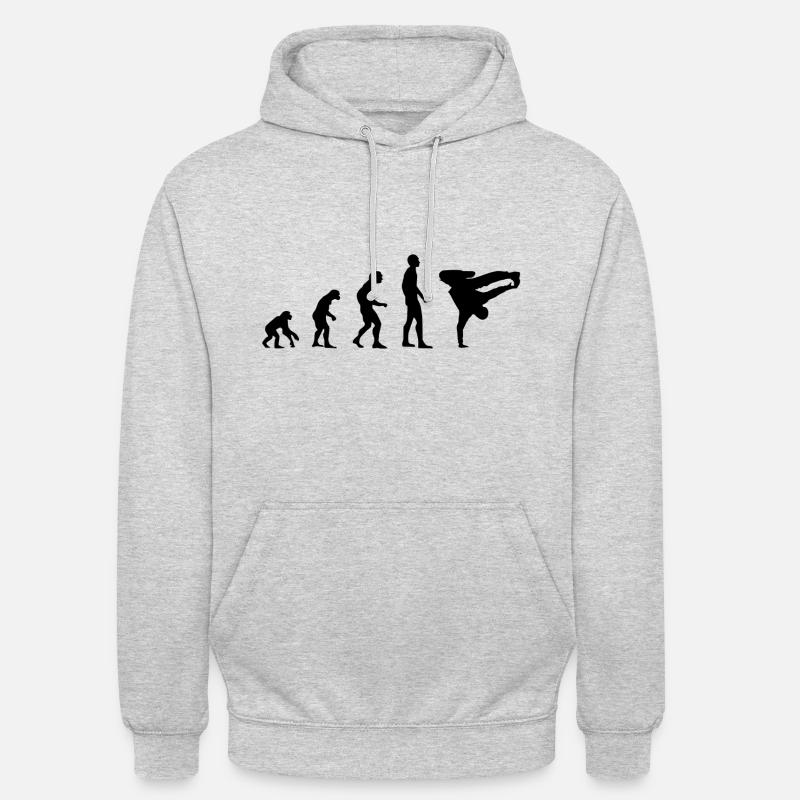 Breakdance Evolution Silhouette - Sweat-shirt à capuche unisexe - gris clair chiné