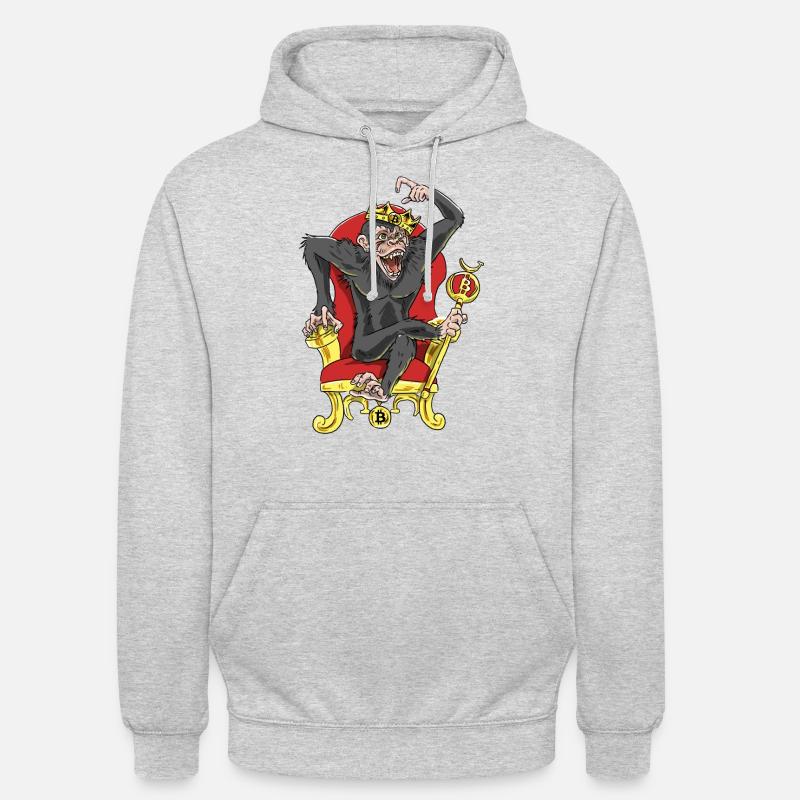Bitcoin Monkey King - Beta Edition - Sweat-shirt à capuche unisexe - gris clair chiné