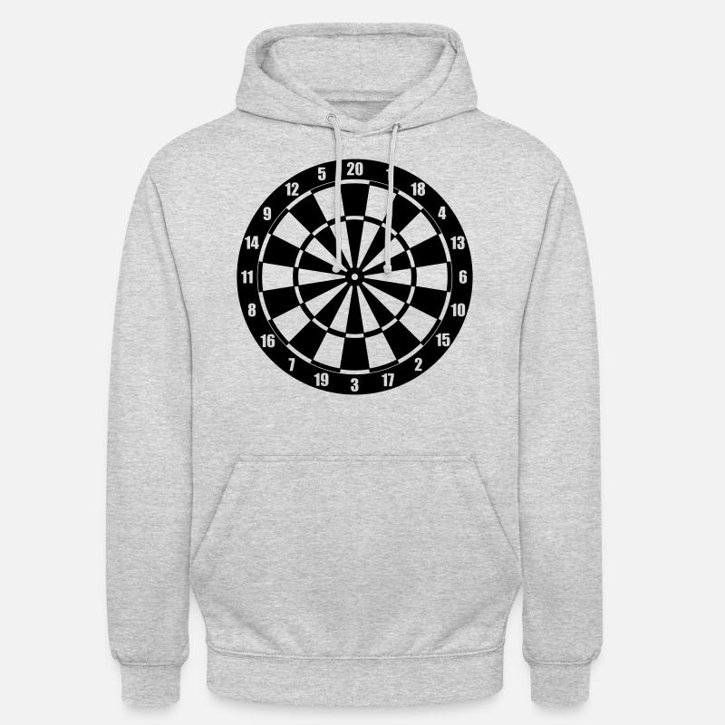 Dartscheibe - Unisex Hoodie - Hellgrau meliert
