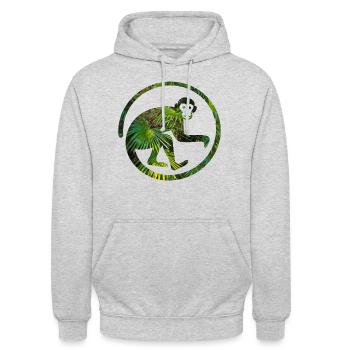 Singe dans le singe de la jungle - Sweat-shirt à capuche unisexe - gris clair chiné - Devant - Alina (178cm) & Michal (187cm)