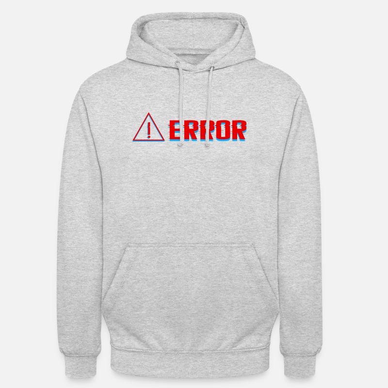 ERROR Mistake Glitch T-Shirt Gift Idea - Unisex Hoodie - light heather grey