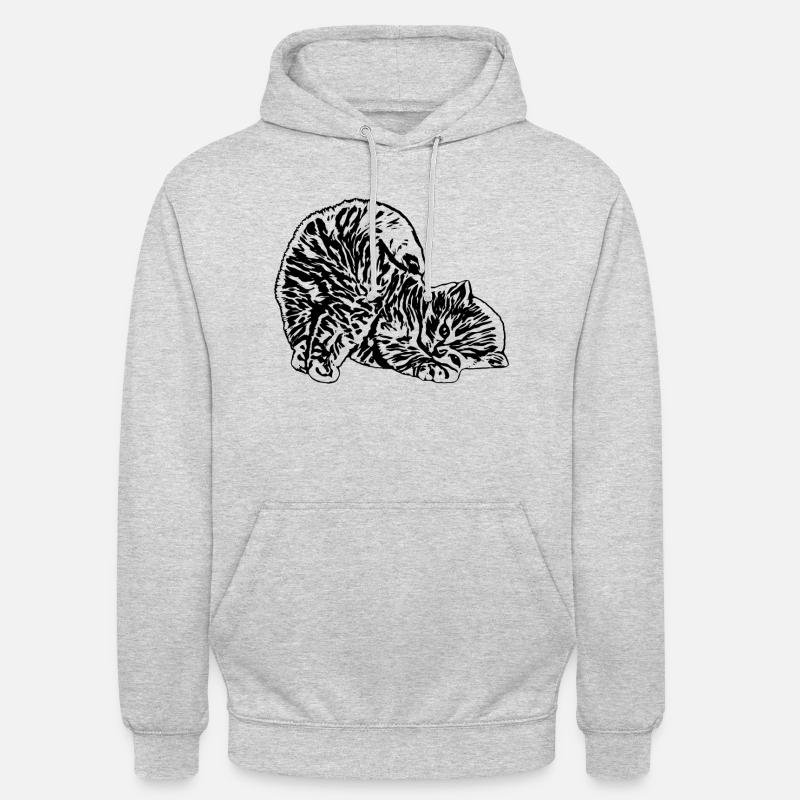 Chat - Sweat-shirt à capuche unisexe - gris clair chiné