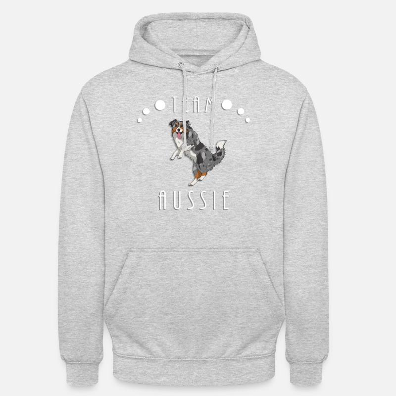 Team Aussie - Blue Merle (with tail) - Sweat-shirt à capuche unisexe - gris clair chiné