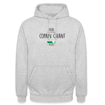 mode copain chiant - Sweat-shirt à capuche unisexe - gris clair chiné - Devant - Alina (178cm) & Michal (187cm)