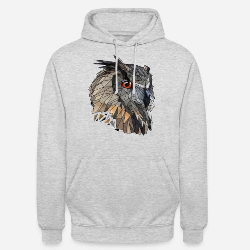 Cool low poly owl | Geometric | Triangles - Unisex Hoodie - light heather grey