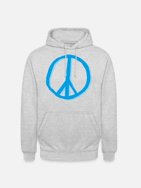 Peacezeichen Friedenszeichen Zeichen - Unisex Hoodie - Hellgrau meliert
