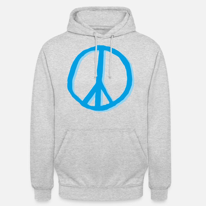 Peacezeichen Friedenszeichen Zeichen - Unisex Hoodie - Hellgrau meliert