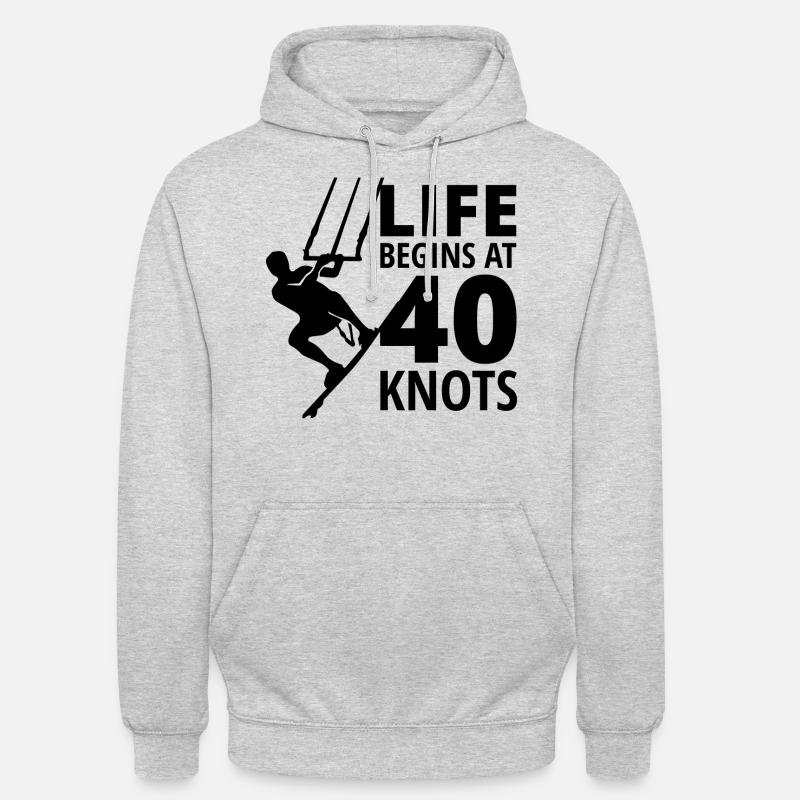 Kitesurf Kiteboard Kiteboarder Kitesurf - Sweat-shirt à capuche unisexe - gris clair chiné