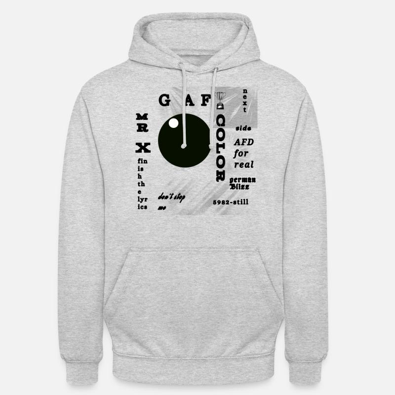 Conception de texte - Sweat-shirt à capuche unisexe - gris clair chiné