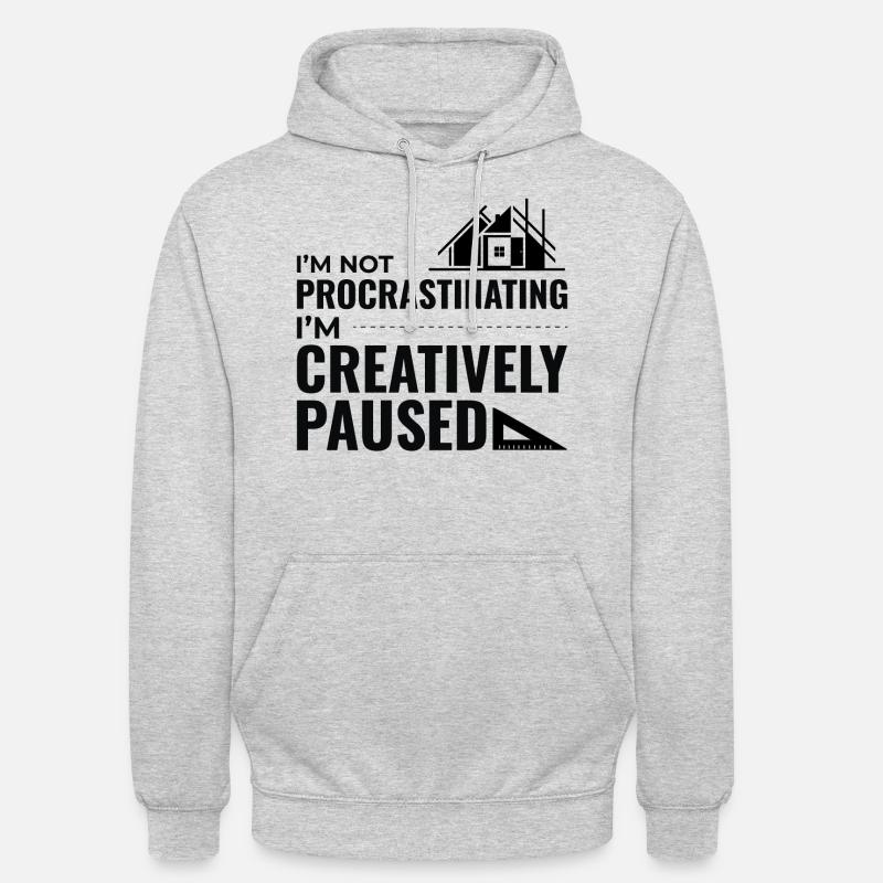 Architectes Construction Créativité Procrastination - Sweat-shirt à capuche unisexe - gris clair chiné