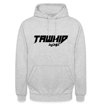 Tawhid - Unisex Hoodie - Hellgrau meliert - Vorne - Alina (178cm) & Michal (187cm)