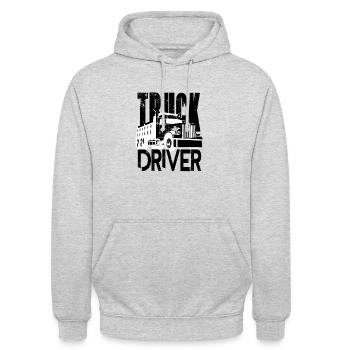 Truck Driver - Unisex Hoodie - light heather grey - Front - Alina (178cm) & Michal (187cm)