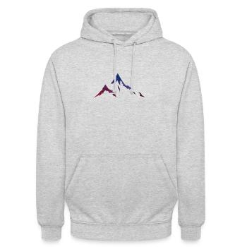 Alpen - Unisex Hoodie - Hellgrau meliert - Vorne - Alina (178cm) & Michal (187cm)