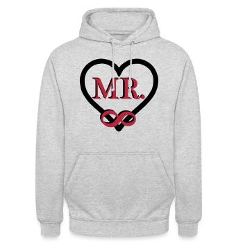 Mr. Forever - Unisex Hoodie - Hellgrau meliert - Vorne - Alina (178cm) & Michal (187cm)