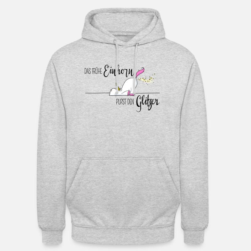 Das frühe Einhorn - Unisex Hoodie - Hellgrau meliert