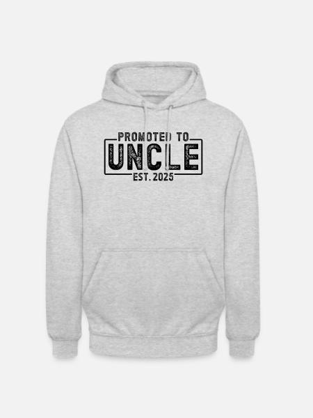 Promu oncle pour 2025 - Sweat-shirt à capuche unisexe - gris clair chiné