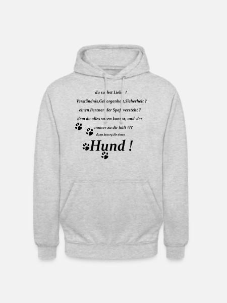Hunde,Hundesport,Hunde Sprüche,Hundeliebe,Sprüche, - Unisex Hoodie - Hellgrau meliert