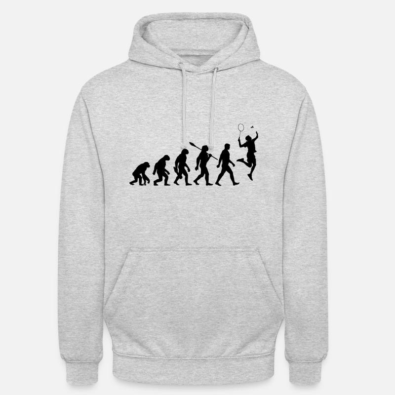 Evolution - Badminton - Sport - Sweat-shirt à capuche unisexe - gris clair chiné