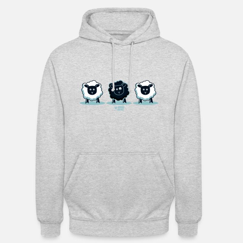 Ewe, das schwarze Schaf? - Unisex Hoodie - Hellgrau meliert