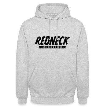 Redneck Proud (black) - Unisex Hoodie - light heather grey - Front - Alina (178cm) & Michal (187cm)
