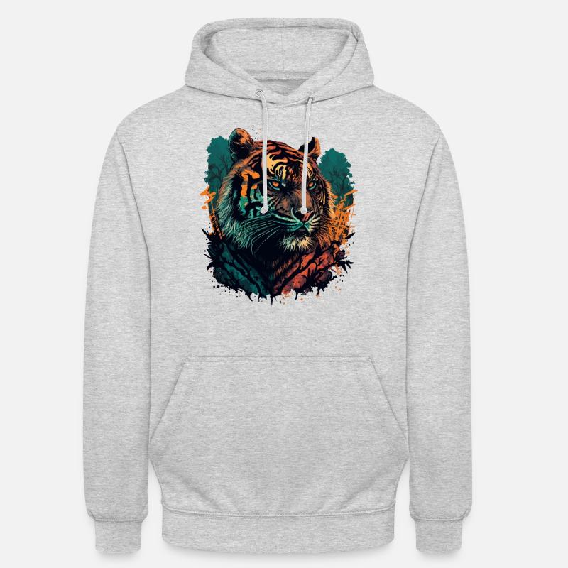 Sei ein Tiger - Unisex Hoodie - Hellgrau meliert
