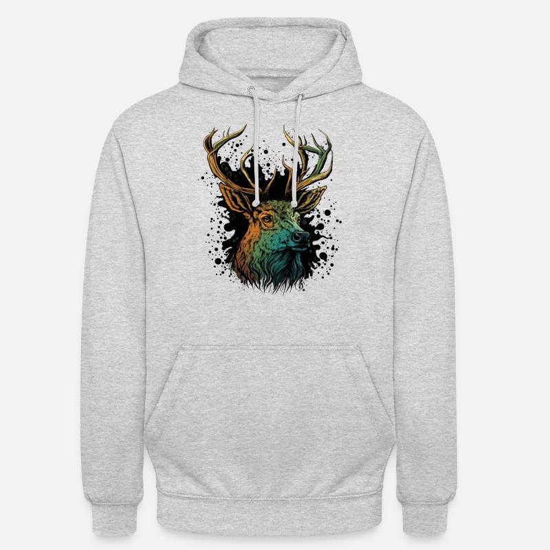 Antlers Head - Unisex Hoodie - light heather grey