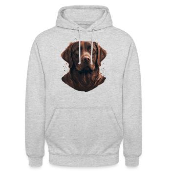 Entzückender brauner Labrador Retriever - Unisex Hoodie - Hellgrau meliert - Vorne - Alina (178cm) & Michal (187cm)