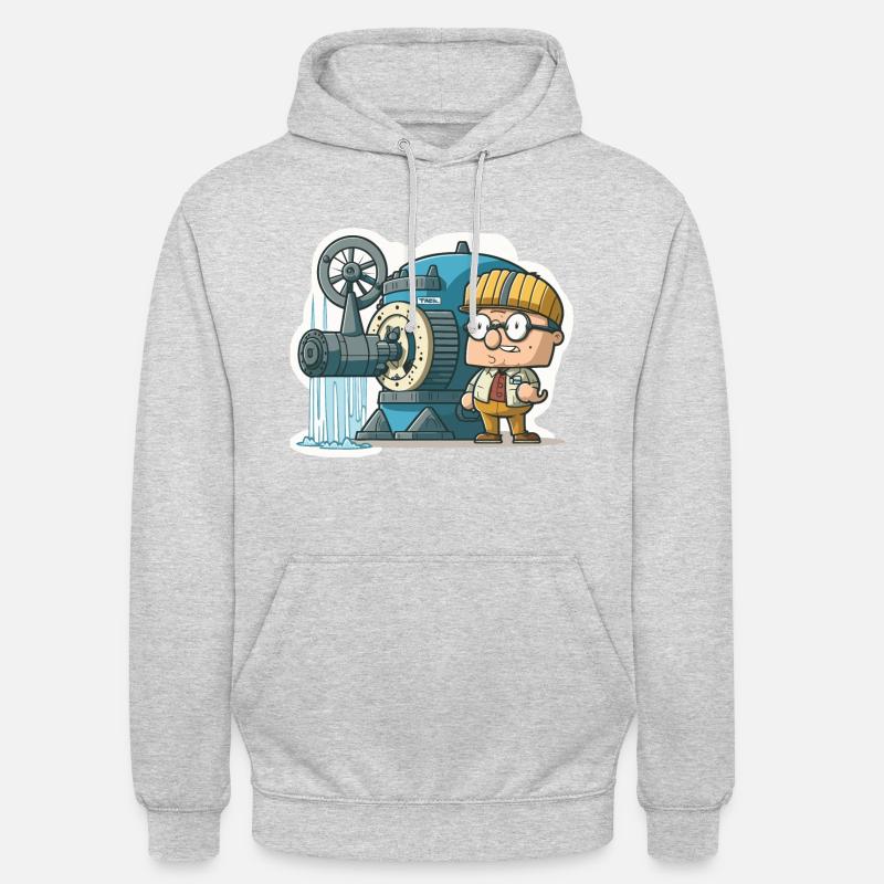 Puissance éolienne : énergie éolienne - Sweat-shirt à capuche unisexe - gris clair chiné