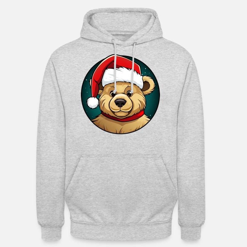 Noël de l’ours - Sweat-shirt à capuche unisexe - gris clair chiné