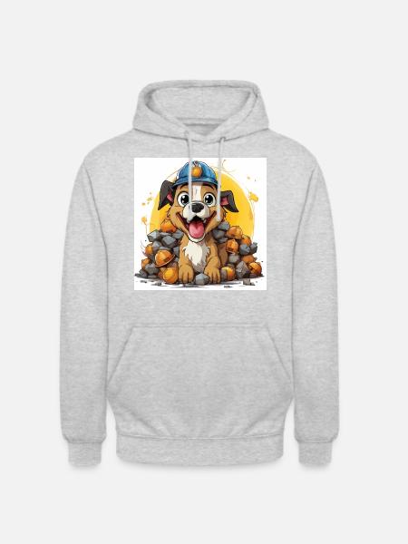 Le constructeur canin - Sweat-shirt à capuche unisexe - gris clair chiné