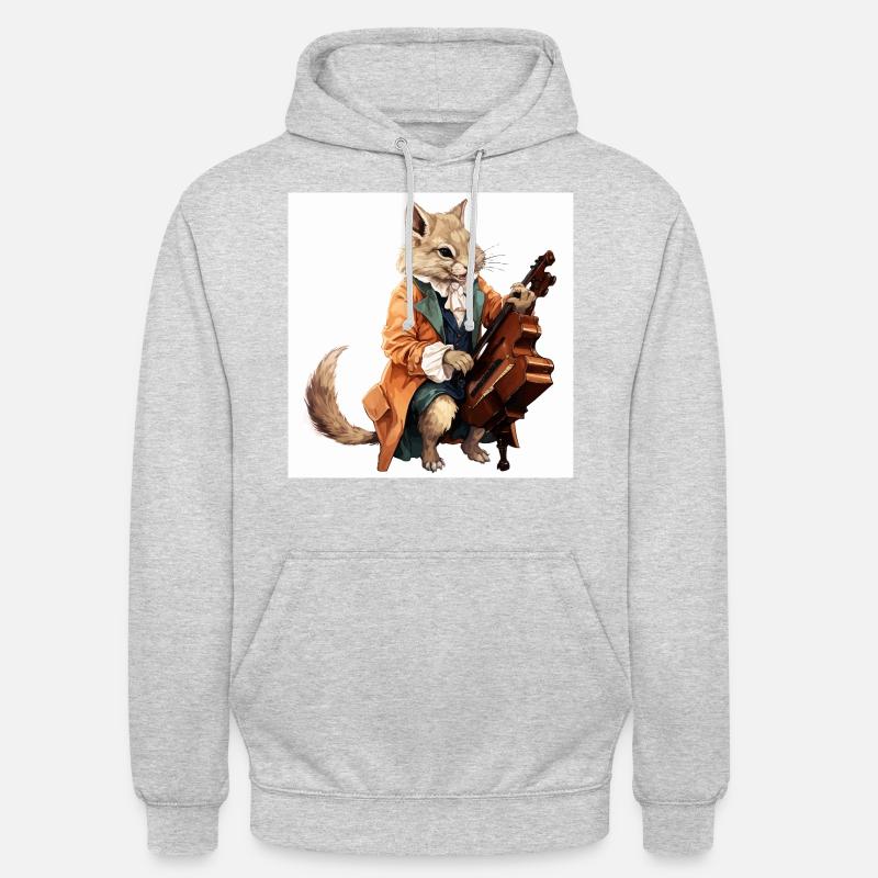 Le virtuose de l’écureuil musical - Sweat-shirt à capuche unisexe - gris clair chiné