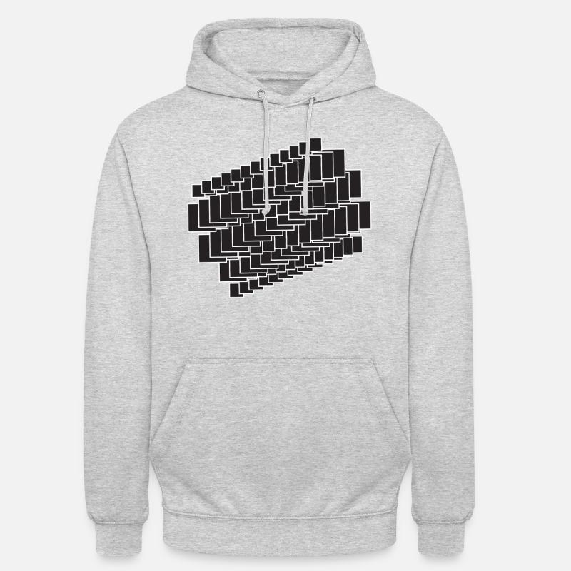 Composition des carrés noirs - Sweat-shirt à capuche unisexe - gris clair chiné