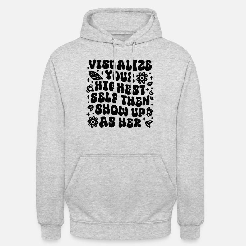 Visualiser loi de l’attraction affirmations - Sweat-shirt à capuche unisexe - gris clair chiné