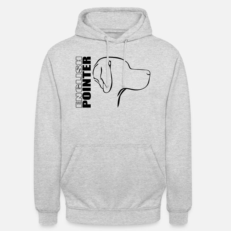 ANGLAIS POINTER PROFIL - Sweat-shirt à capuche unisexe - gris clair chiné