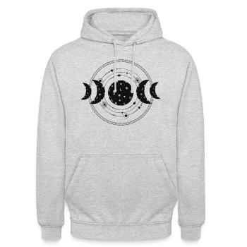 Sonne Mond und Sterne - Unisex Hoodie - Hellgrau meliert - Vorne - Alina (178cm) & Michal (187cm)