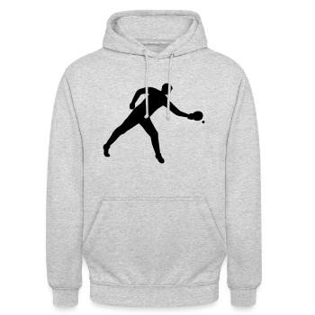Table tennis dynamic - Unisex Hoodie - light heather grey - Front - Alina (178cm) & Michal (187cm)