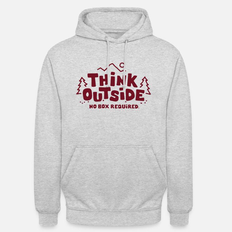 Think Outside Geschenk Idee - Unisex Hoodie - Hellgrau meliert