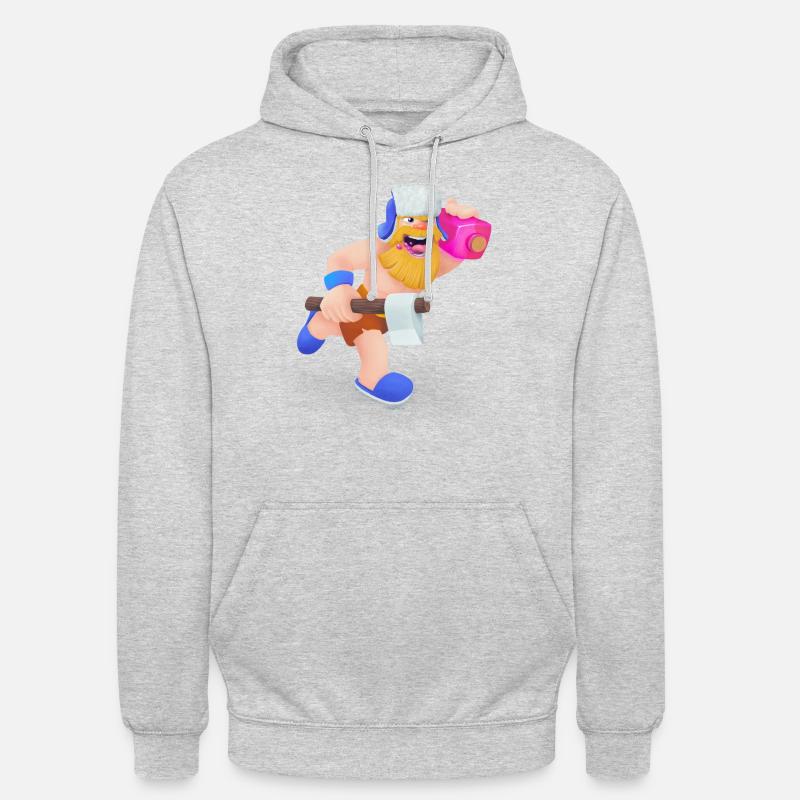 Bûcheron en cours d'exécution - Sweat-shirt à capuche unisexe - gris clair chiné