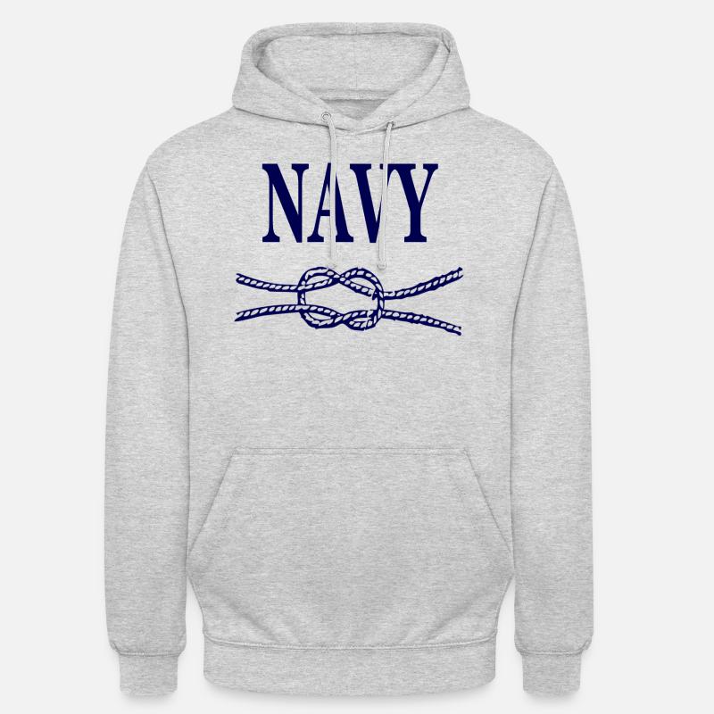 NAVY BLUE SCRIPT - Unisex Hoodie - light heather grey