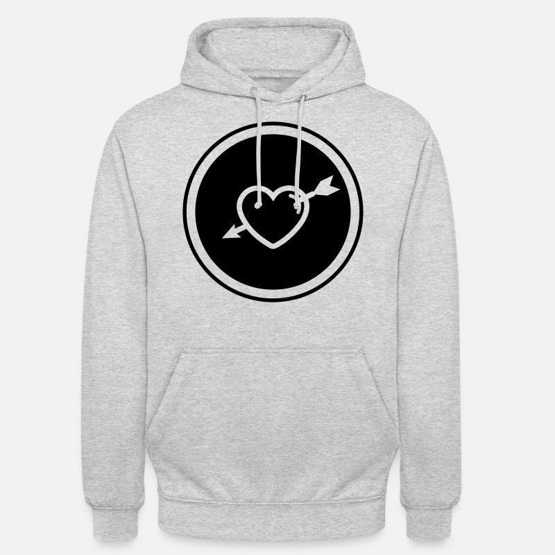 Herz symbol pfeil - Unisex Hoodie - Hellgrau meliert